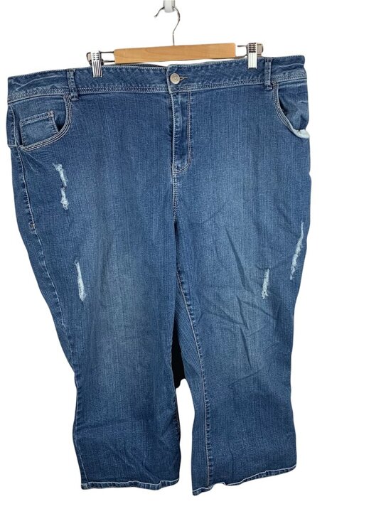 Lane Bryant Denim - Lane Bryant Distressed Genius fit Capri womens plus size 28